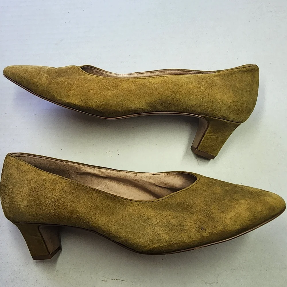 Madewell Women's Suede Heels in Mustard size‎ 10
